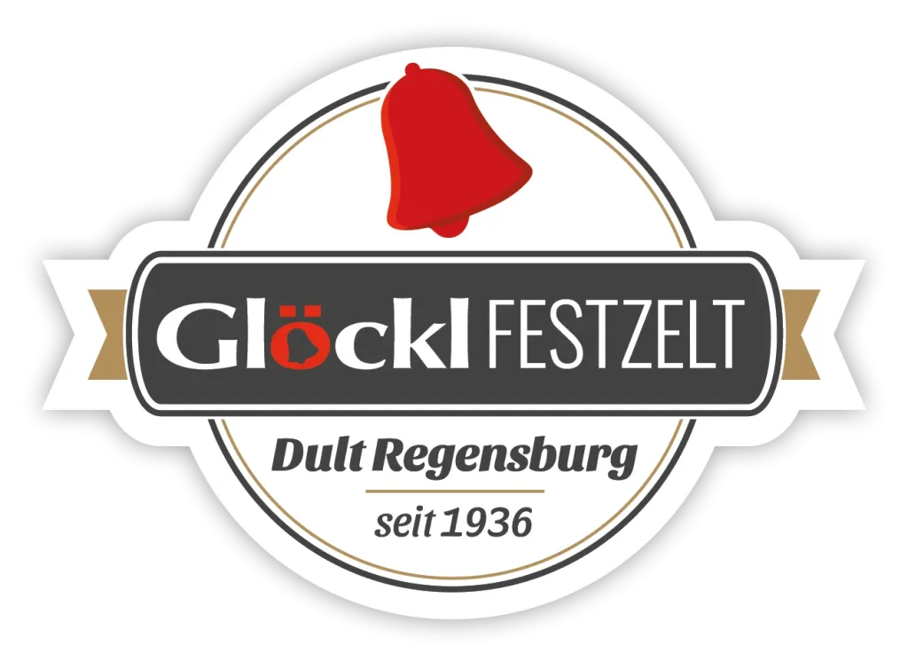 Logo des Glöckl-Festzelts der Dult Regensburg seit 1936 mit roter Glocke